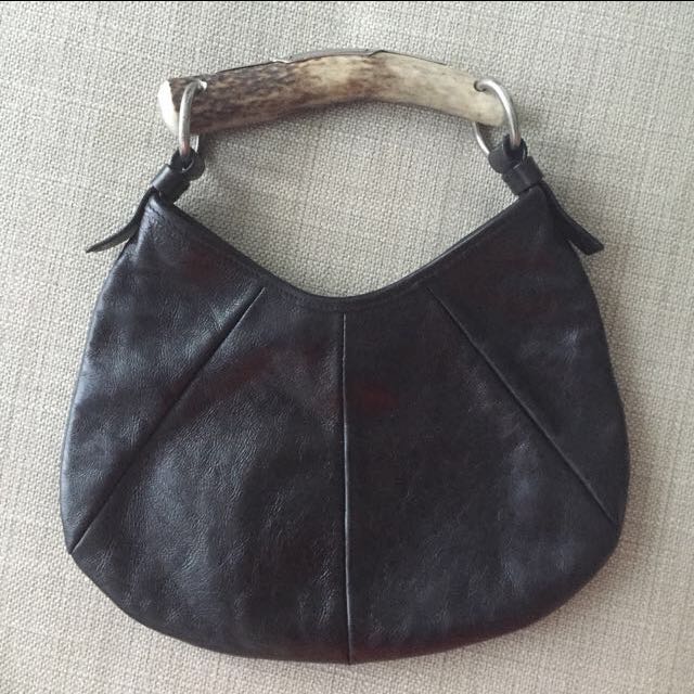 Yves Saint Laurent Black Leather Mini Mombasa Horn Bag - Yoogi's Closet
