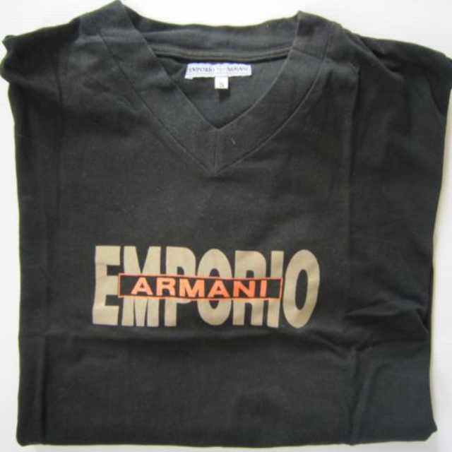 armani black v neck t shirt