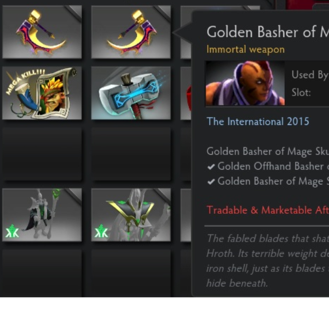 Golden Basher Of Mage Skulls Anti Mage Immortal Electronics On