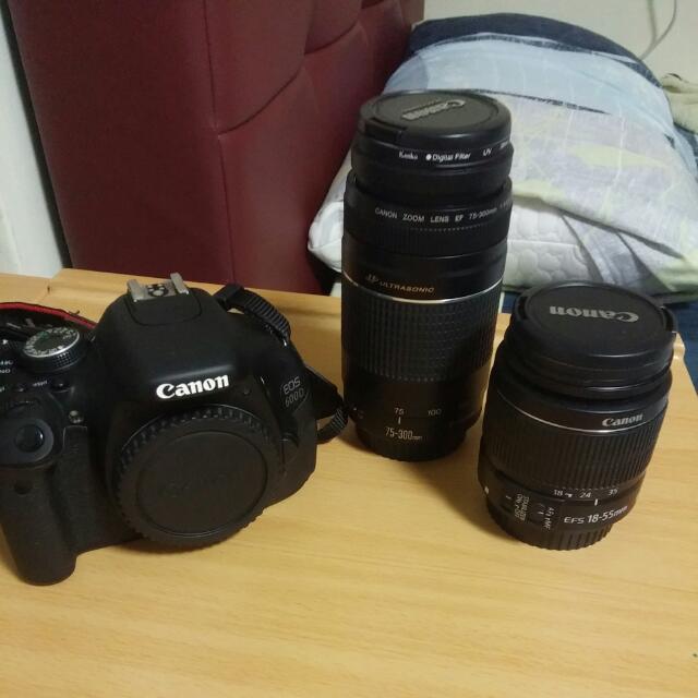 Canon 600d Efs 18 55mm Kit Lens Ef 75 300mm 1 4 5 6 Iii Usm Zoom Lens Photography Lens Kits On Carousell