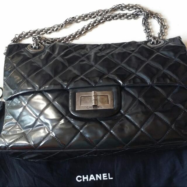 Preloved Chanel Xxl Vinyl Reissue Flap Bag Luxury On Carousell