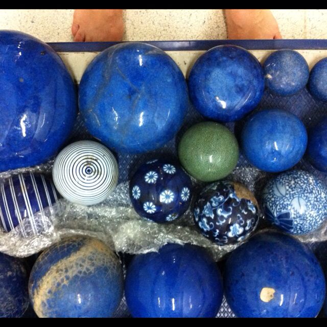 Blue Glazed Garden Spheres Fasci Garden