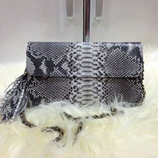 SOLD - Clutch Wallet Python Natural