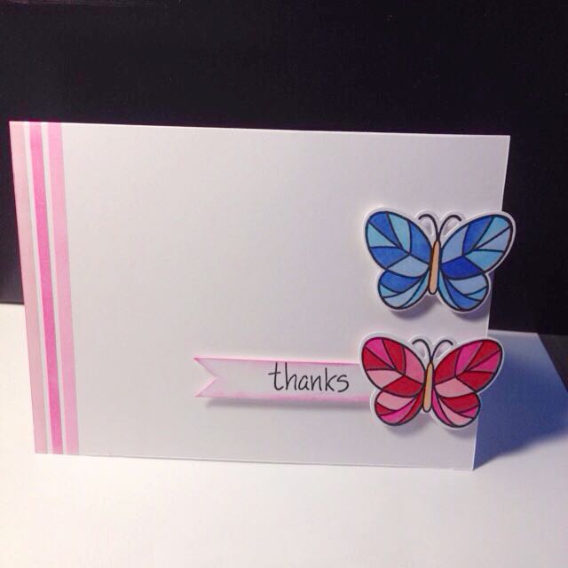 Handmade Thank You Card Twin Butterflies Free Design Craft On Carousell