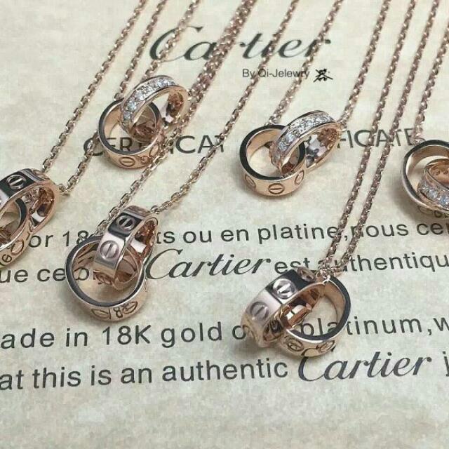 cartier double ring necklace