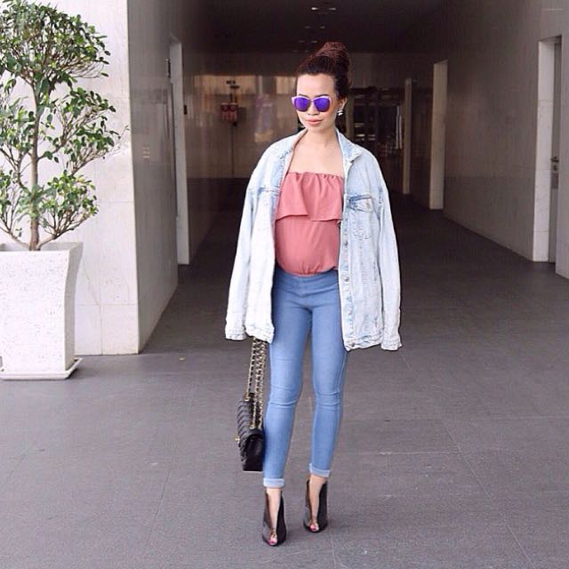 Oversized acid wash denim jacket store