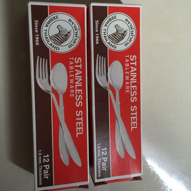 Zebra Stainless Steel Fork N Spoon 24 Pairs Kitchen Appliances On Carousell