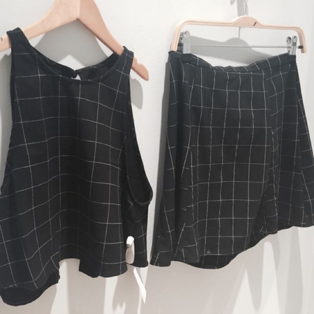 American Apparel Grid Set, Women's Fashion, Muslimah Fashion, Bottoms