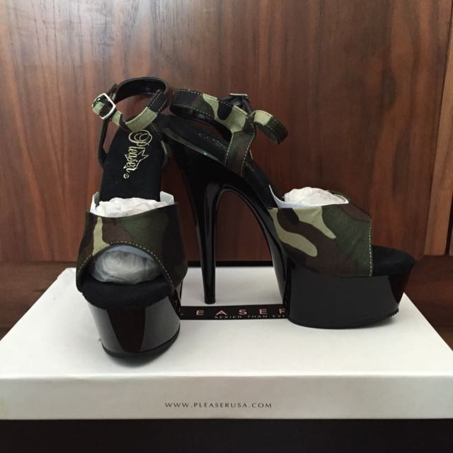 camouflage platform heels