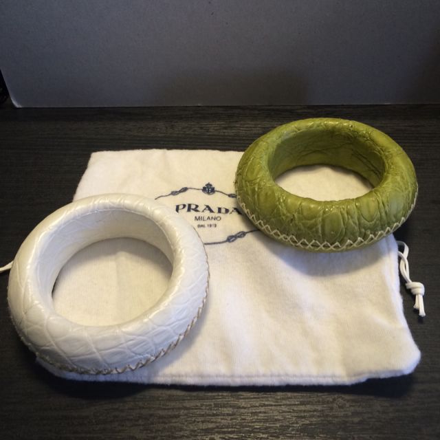 Prada Leather Bangles (Category: Bags & Wallets) located in Singapore. Submitted by ywt25 (Listing ID 24257029, Image 1). Description: .