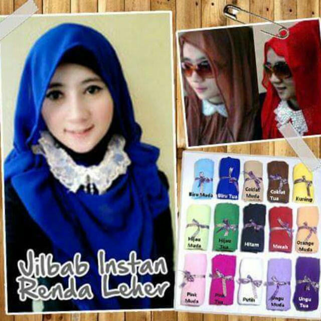 Jilbab Instan Renda Leher Fesyen Wanita Di Carousell
