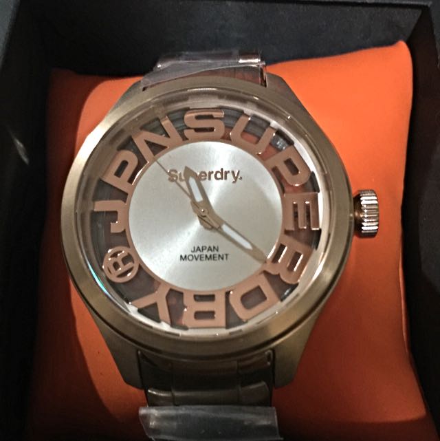 Superdry Rose Gold Cut Out Logo Watch Original SYL171RGM