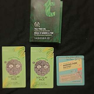 Pimple Package Samples - ALL MADE IN KOREA (except Tea Tree Oil)