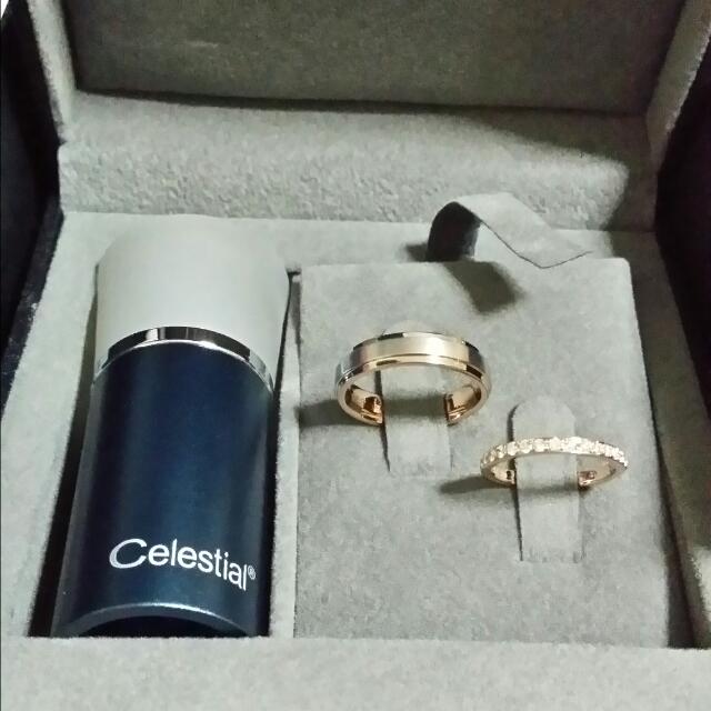 GoldHeart Celestial Wedding Bands Brand New