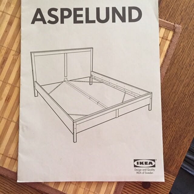 Queen Bed, IKEA Aspelund, Furniture & Home Living, Furniture, Bed