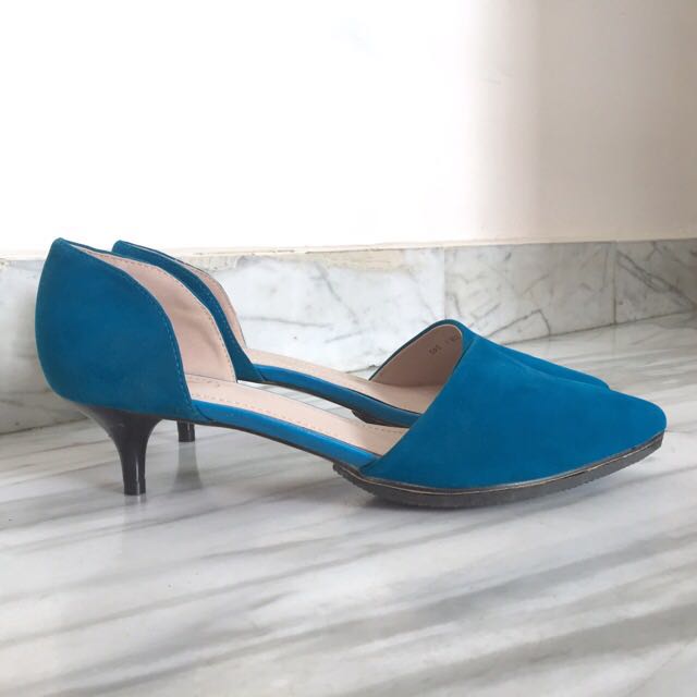 Teal kitten heel shoes Clearance
