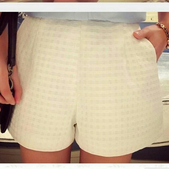 White polyester shorts shop