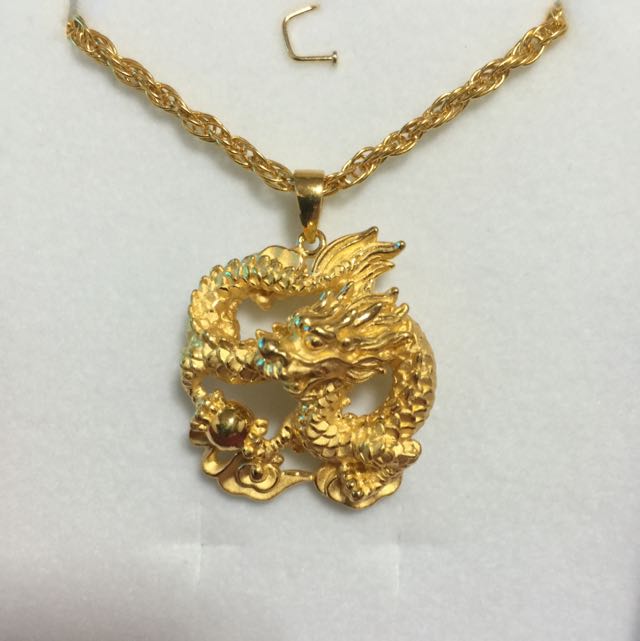 Real gold cheap dragon pendant