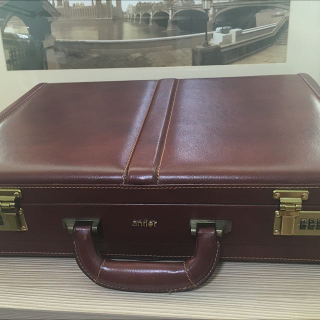 antler briefcase leather
