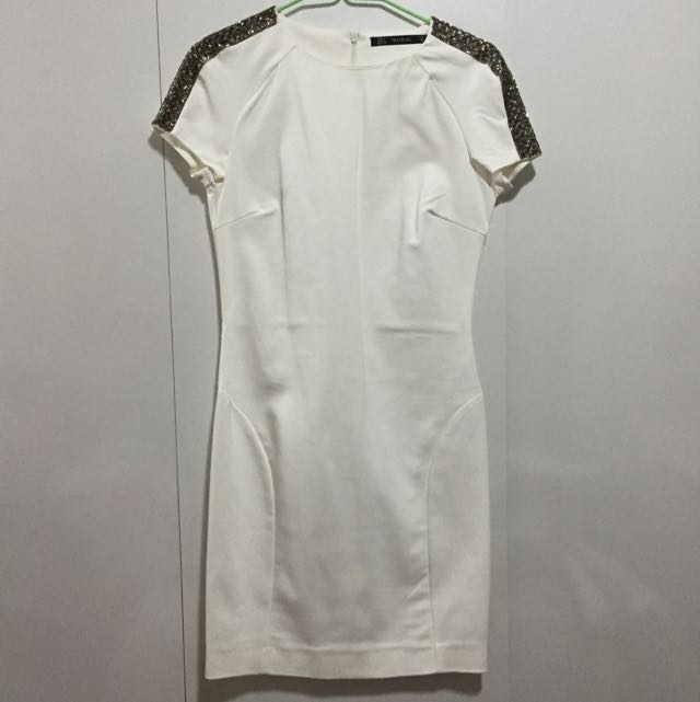 zara trf white dress