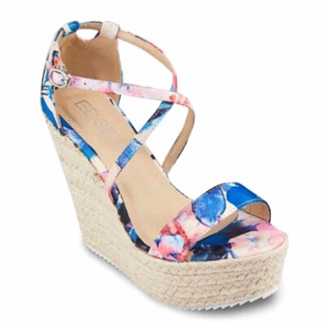 floral wedges closed toe
