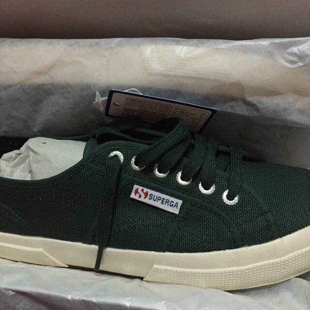 Superga Dark green Shoes, Men's Fashion 