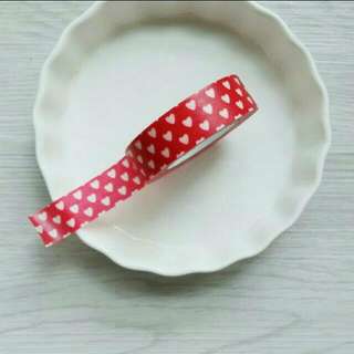 Red Hearts Washi Tape