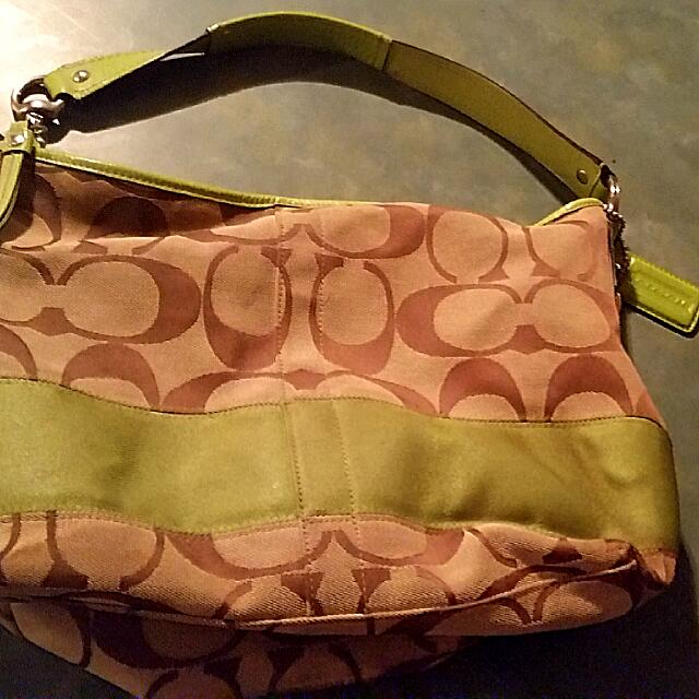 Neon green coach clearance purse