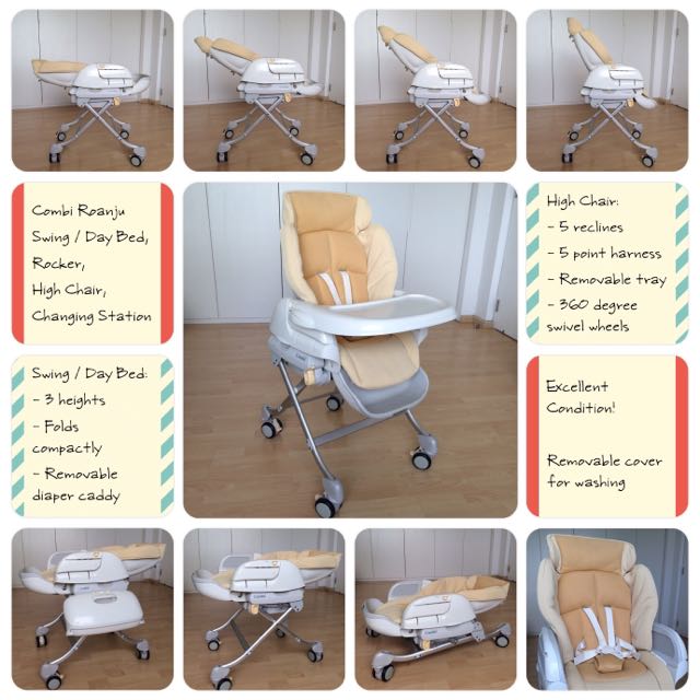 Combi Roanju Swing Day Bed High Chair Changing Station