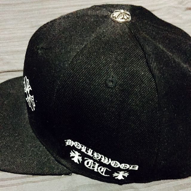 Casquette Snapback Chrome Hearts Cœurs Chromés Argent Et Noir - Neuf Sans étiquette, Taille Unique, Unisexe