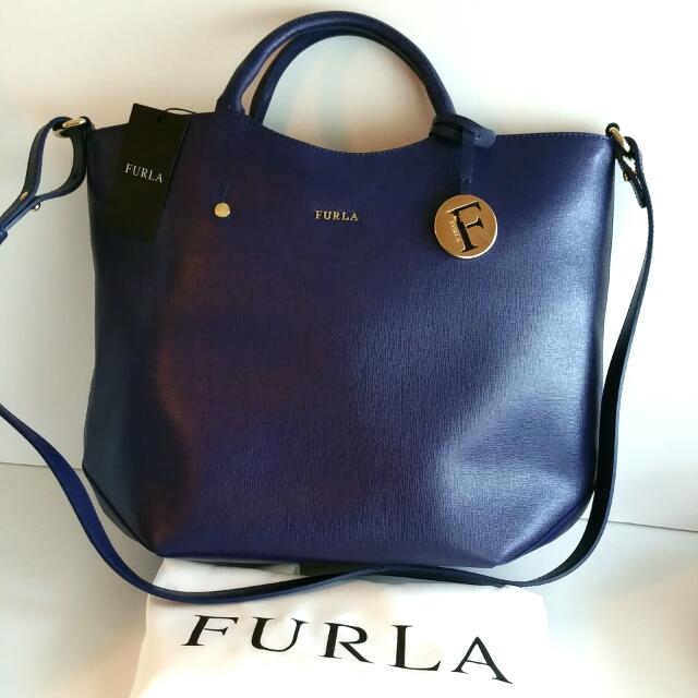 BN Authentic FURLA Alissa Tote Ocean Blue Bag