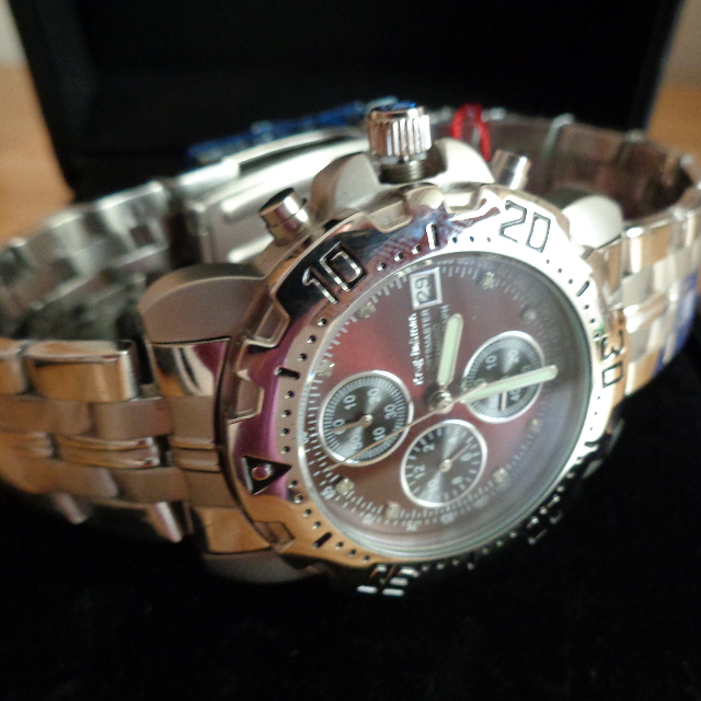 Krug Baumen 241269DM BR Mens Sportsmaster 8x Diamond Brown Dial NEW Boxed RRP 349