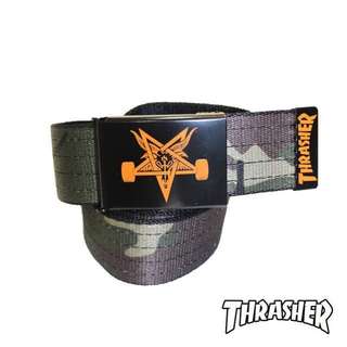 【THRASHER SKATEGOAT BELT 】  迷彩腰帶   美國滑板雜誌品牌