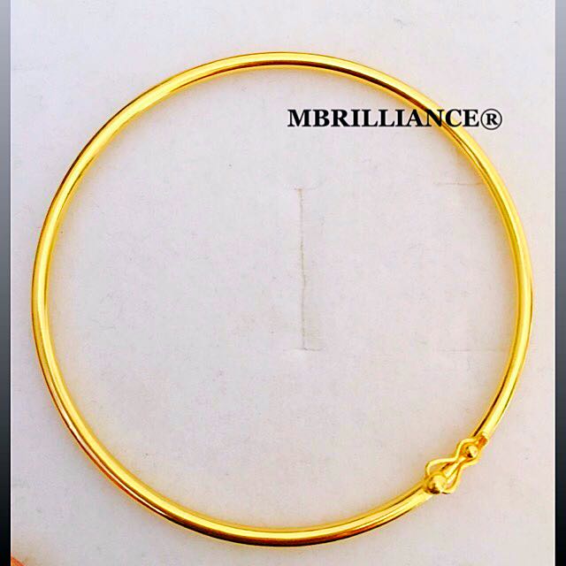Plain round gold bangle best sale