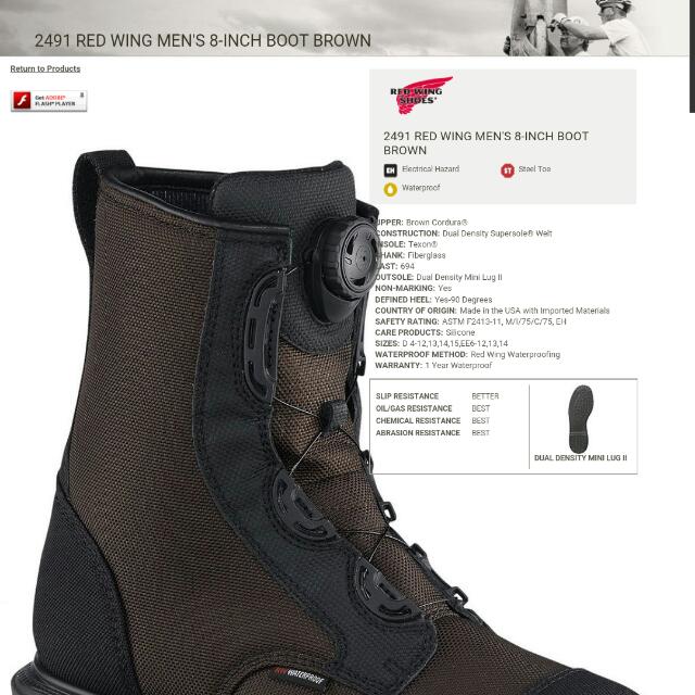 2491 Red Wing Dark Brown Waterproof Steel Toe, Men's Fashion, Footwear ...