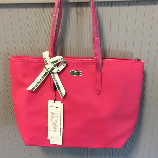 pink lacoste bag