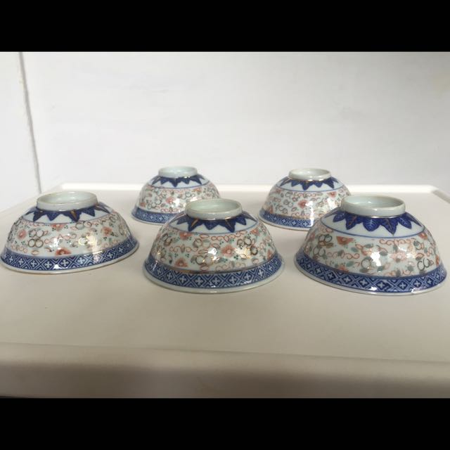 Vintage Blue Dragon Rice Bowl With With Translucent Rice Pearl Pattern