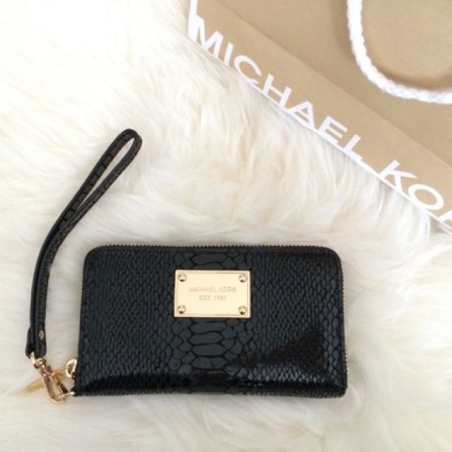 michael kors python wallets black