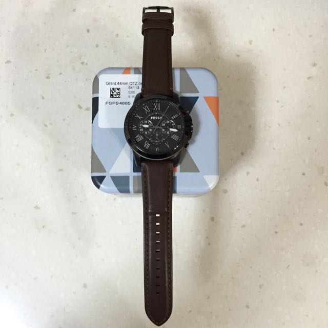 Fossil FS4885 Brown Strap Black Dial Watch