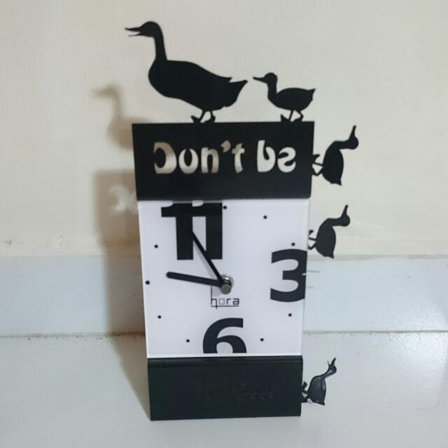 Table Clock (Category: Clocks) located in Singapore. Submitted by zerolimit (Listing ID 23806099, Image 3). Description: Don't Be Late Table Clock Description : table clock Materials : Steel and acrylic dial Dimension : 21.7 x 10.7 x 5 cm Battery: AA 1 piece.