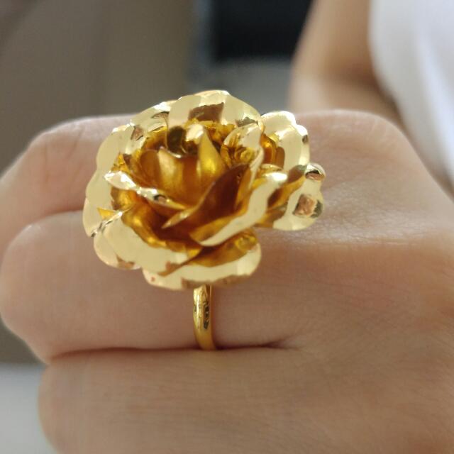 Golden discount rose ring