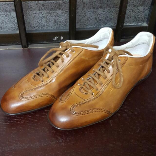 santoni leather sneakers