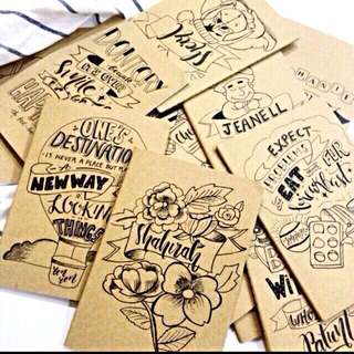#14 Customised Hand Drawn Typography Notebook