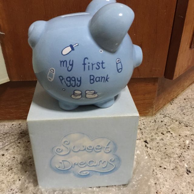 BNIB My First Piggy Bank blue