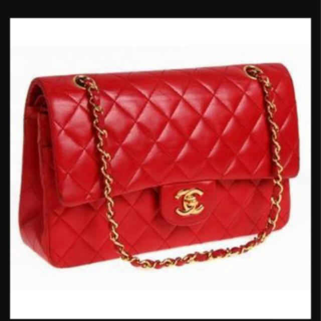 chanel red sling bag