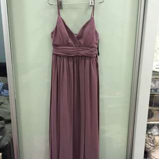 HVV Dusty Mauve Chiffon Maxi Dress