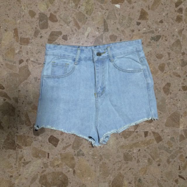 faded high waisted shorts