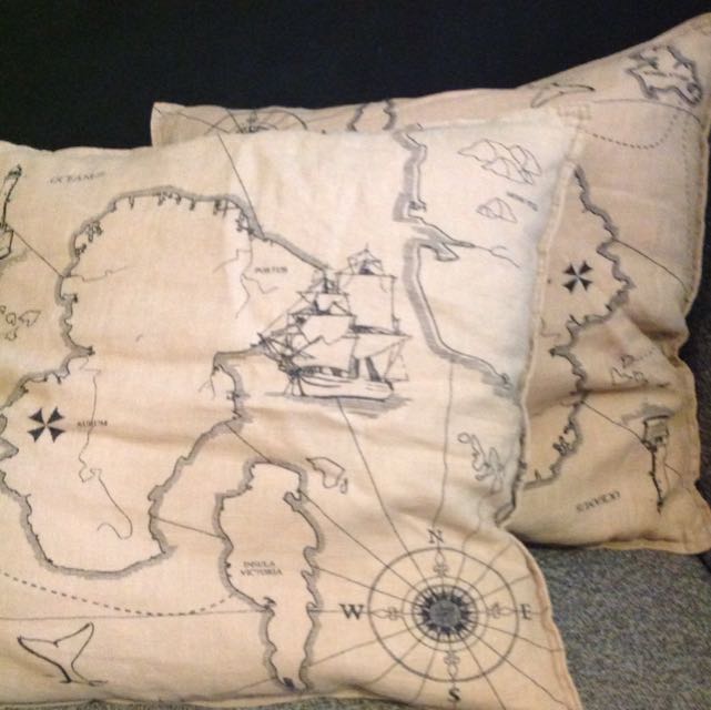 Ancient World Map Cushion Covers From Ikea Furniture On Carousell