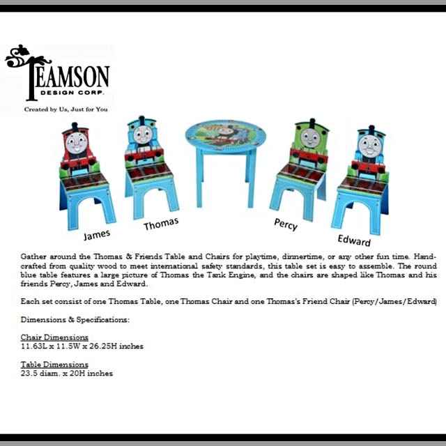 thomas the tank table and chair set