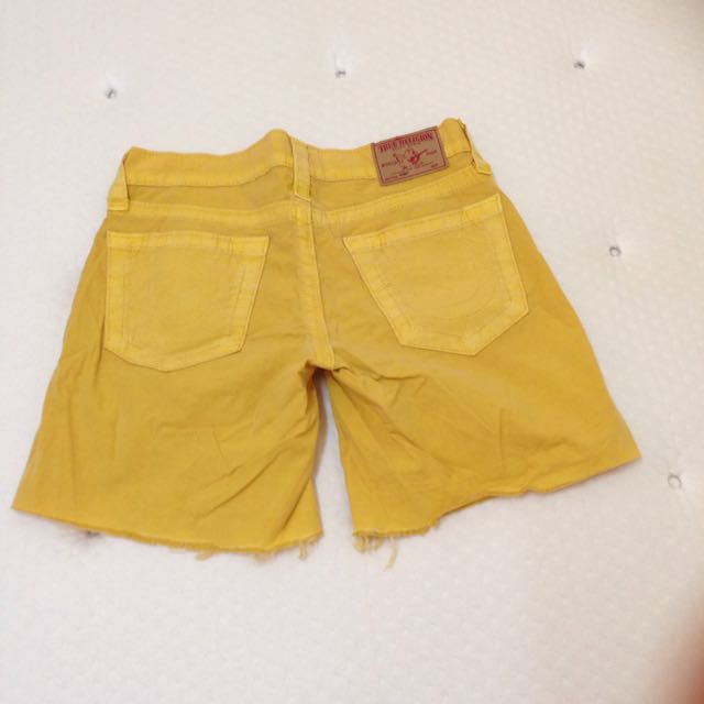 yellow true religion shorts